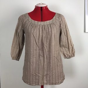 Ann Taylor Tops - Ann Taylor Taupe and White Dot size 4 Blouse Ann Taylor Tops - Ann Taylor Taupe and White Dot size 4 Blouse